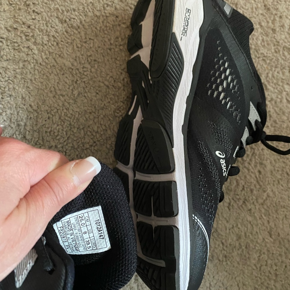 Asics Black and White Athletic Shoes